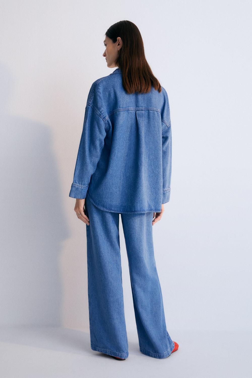 the new society Micenas Mujer Pant Mid Mid Blue Denim Rebajas baratas