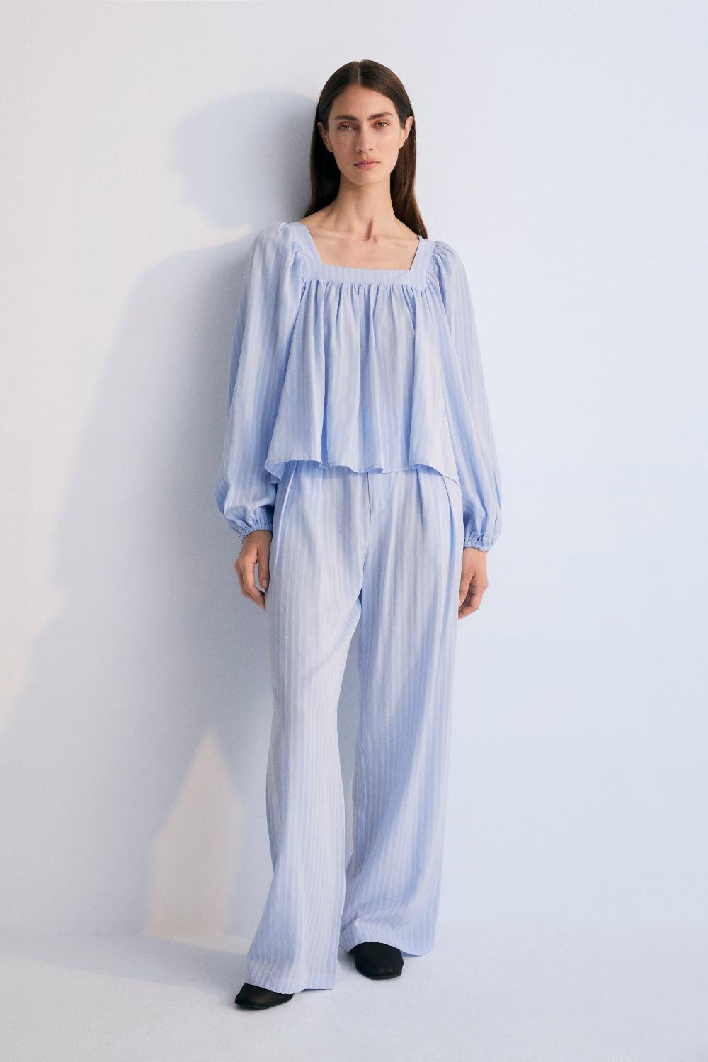 the new society Symi woman blusa polvo azul Descuento