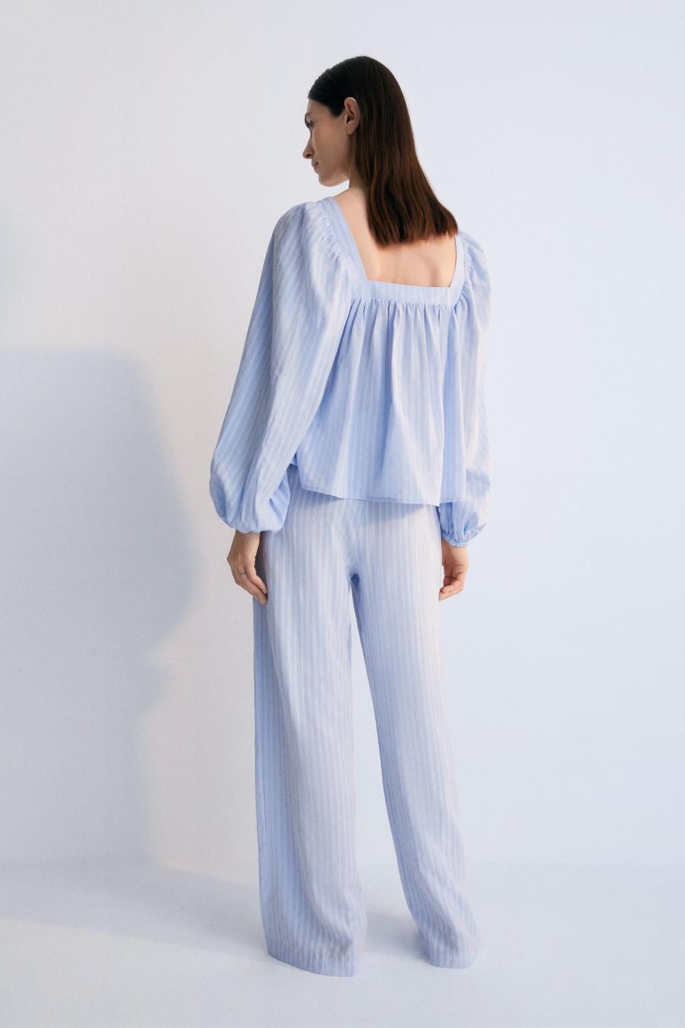 the new society Symi woman blusa polvo azul Descuento