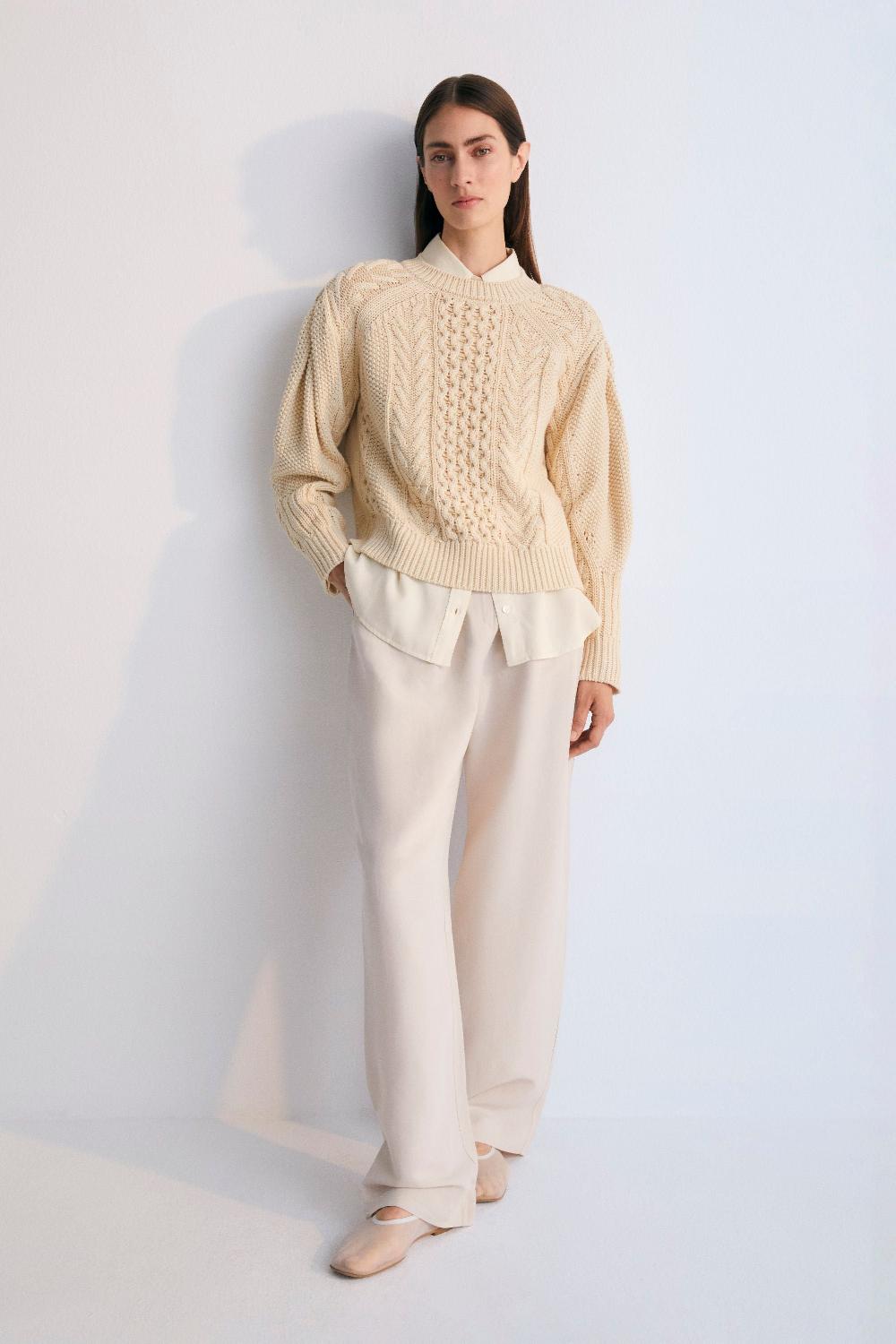 the new society Quios Woman Jumper Macadamia Oferta exclusiva