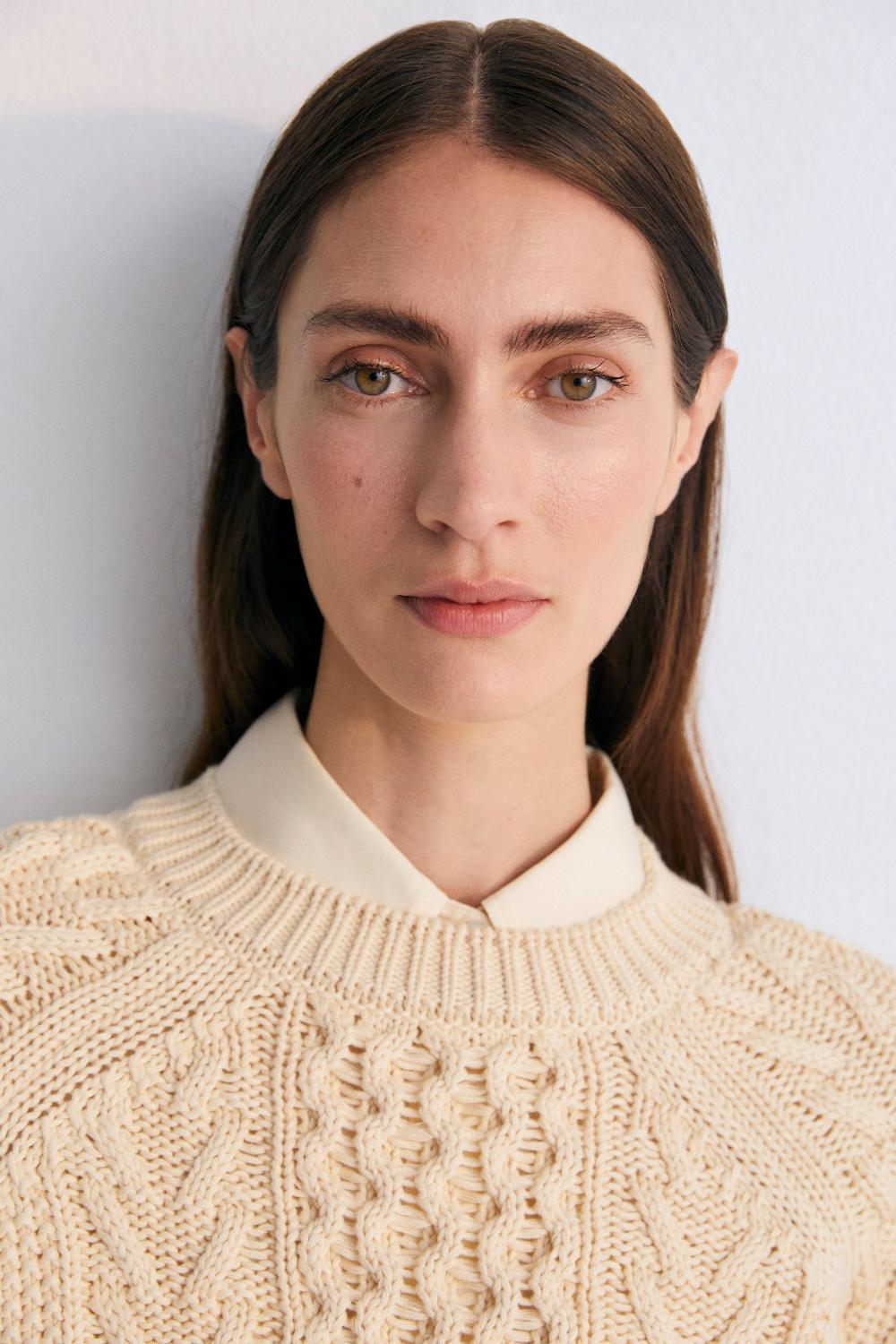 the new society Quios Woman Jumper Macadamia Oferta exclusiva
