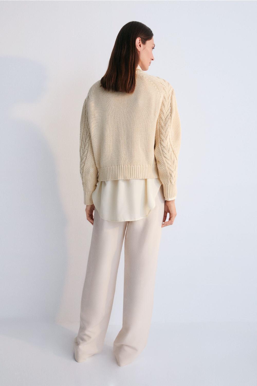 the new society Quios Woman Jumper Macadamia Oferta exclusiva