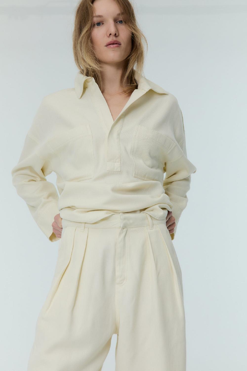 the new society Camisa de mujer Tribeca crema de vainilla