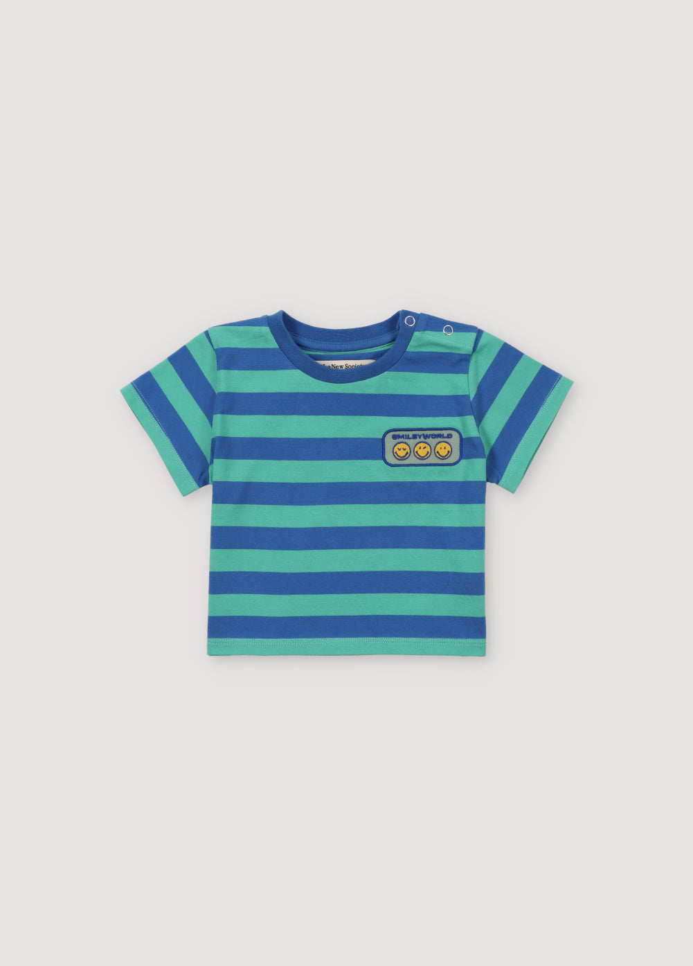 the new society Smiley Baby Camiseta Rayas Cobalto