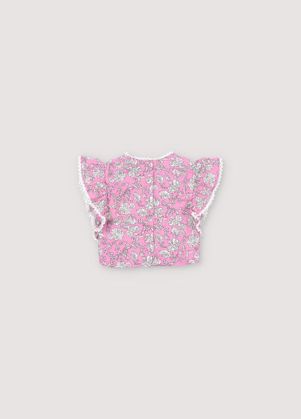 the new society Melina Baby Blusa Peony Hibiscus Print Ofertas de temporada
