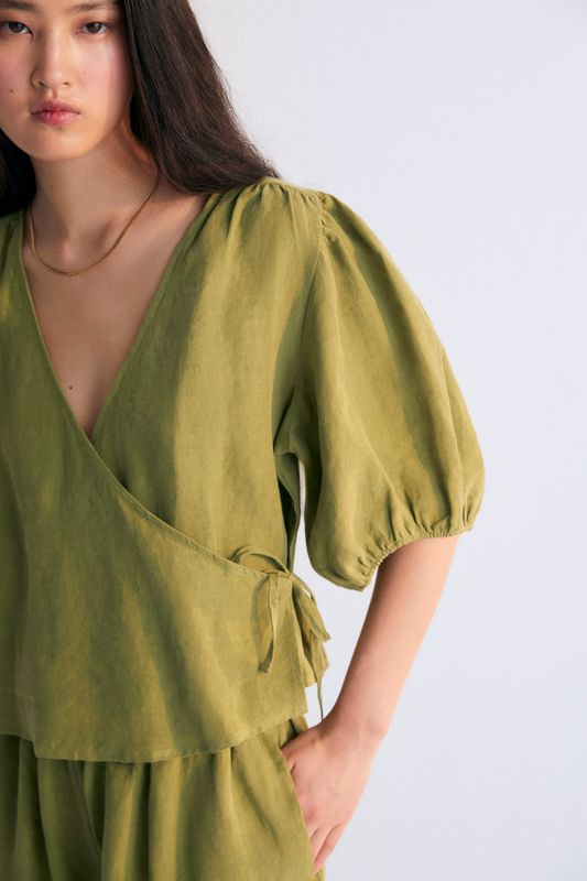 the new society Hera mujer blusa oliva Ofertas especiales