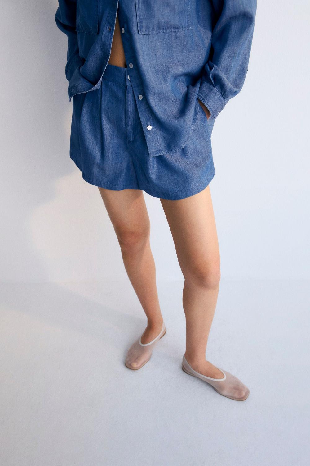 the new society Ophelia mujer corta polvo azul Descuento