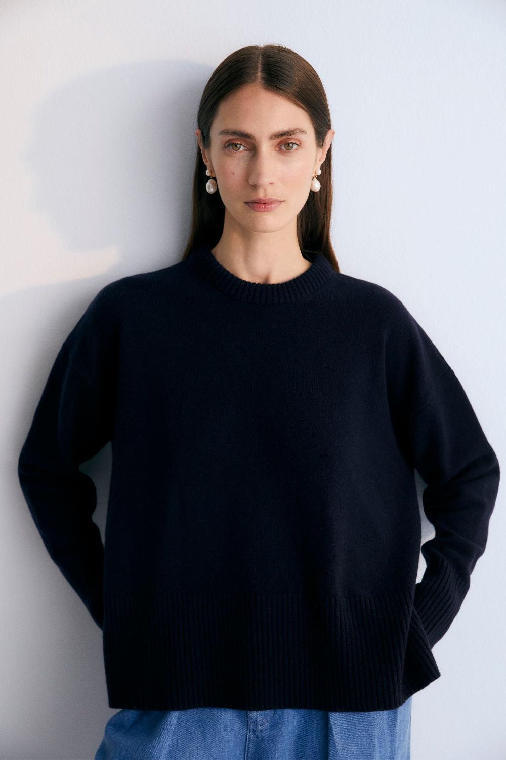 the new society Nikos Woman Jumper Navy