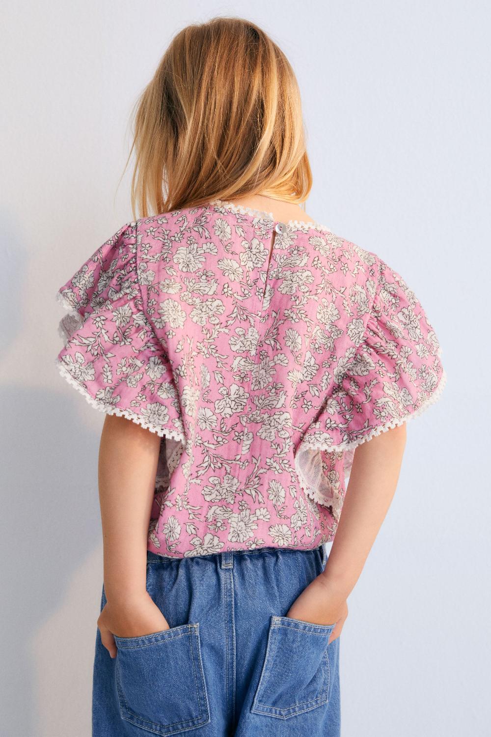 the new society Melina blusa peony hibiscus estampado Outlet