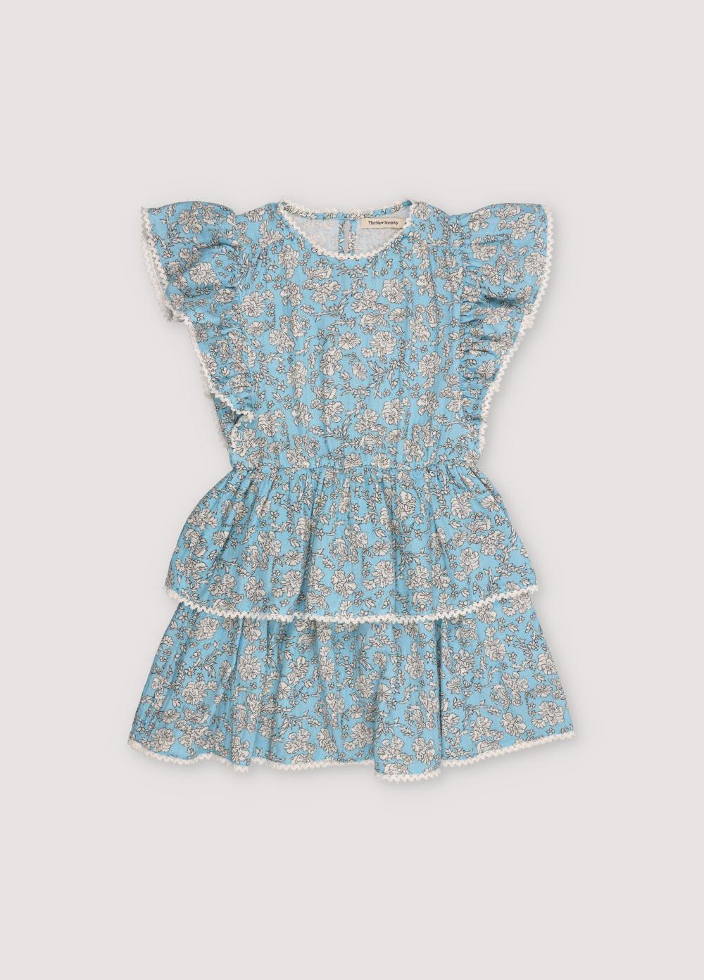 the new society Melina Dress Peony Powder Blue estampado Outlet