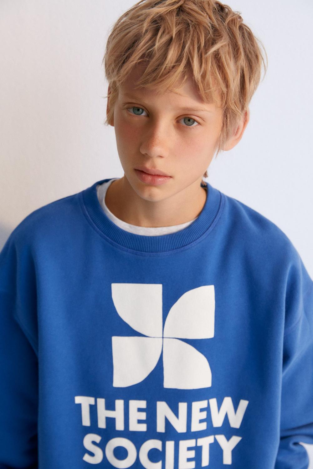 the new society Sudadera mykonos cobalto