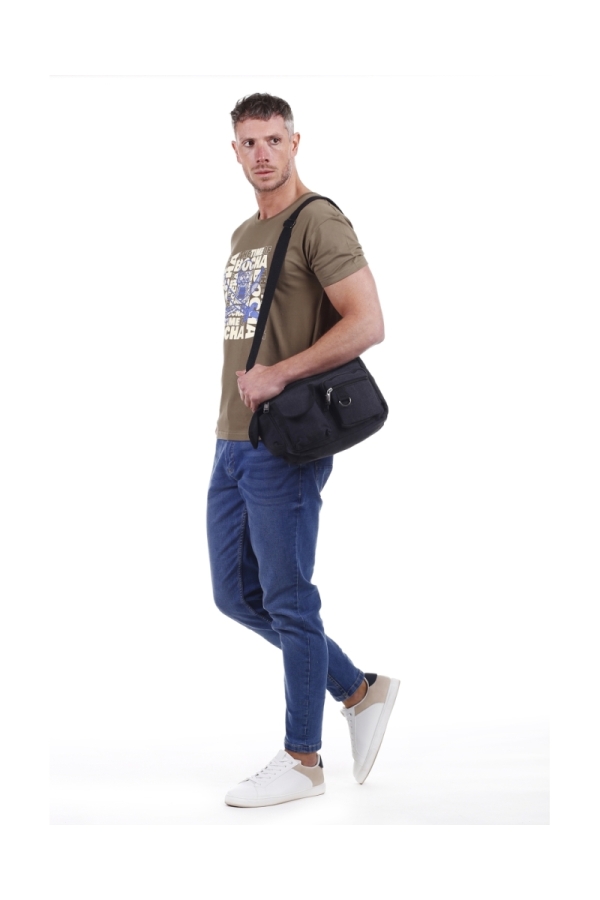 the time of bocha polo team Bandolera Canvas Hombre The Time Of Bocha QV1BAND2 Negro Mejor oferta