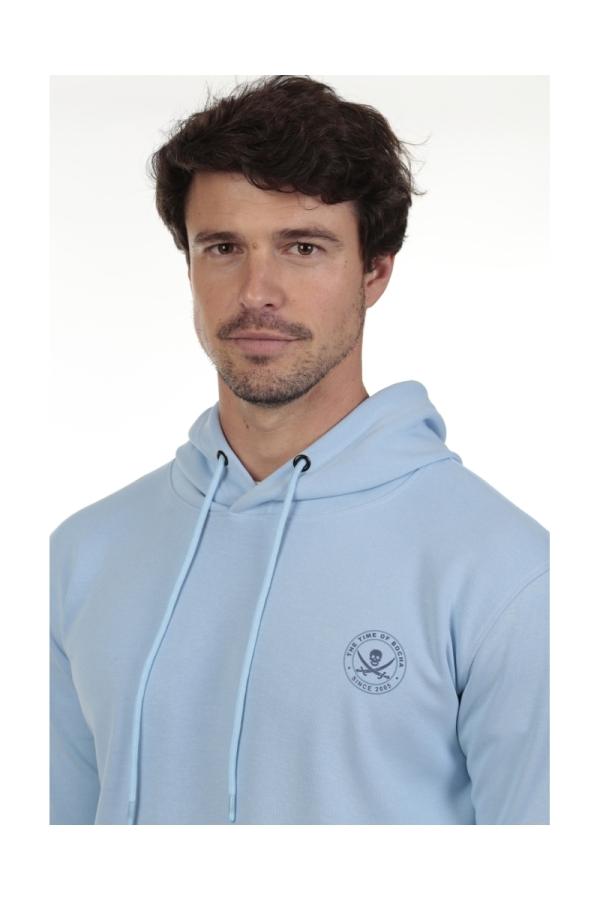 the time of bocha polo team Sudadera Canguro Hombre The Time Of Bocha QV1SCANGU Celeste Descuentos del mes