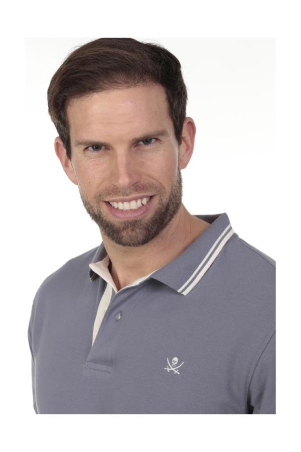 the time of bocha polo team Polo Pirata Hombre The Time Of Bocha QV1PSTRIP Gris Liquidación