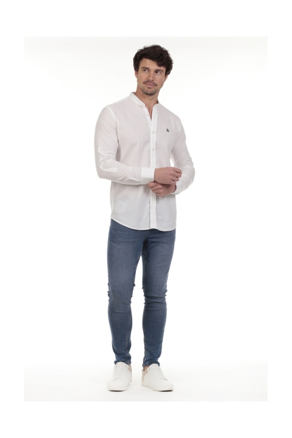 the time of bocha polo team Camisa Lino Cuello Mao Hombre The Time Of Bocha QV1MAO 701 Rebajas