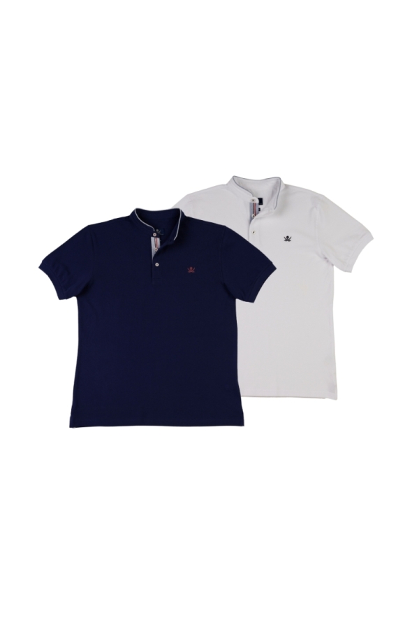 the time of bocha polo team Pack 2 Polos Mao Hombre The Time Of Bocha QV1PK.PL Denim-Blanco
