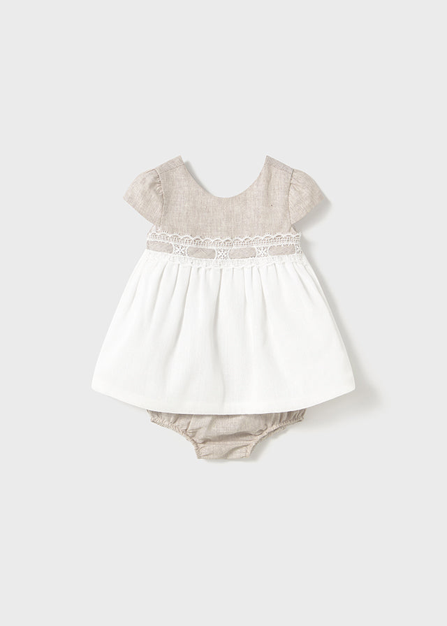 tiamia Vestido con cubrepañal combinado ceremonia recién nacida Outlet