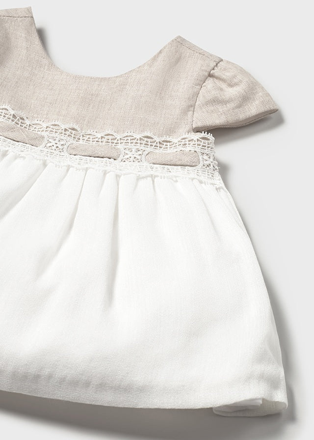tiamia Vestido con cubrepañal combinado ceremonia recién nacida Outlet
