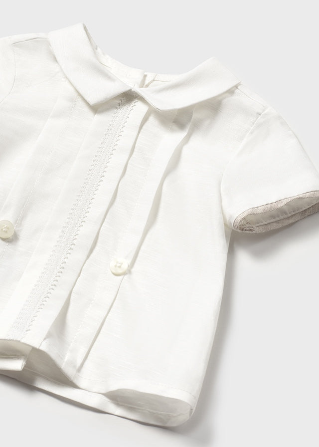 tiamia Conjunto ceremonia pantalón corto y camisa recién nacido Limitado a 3 días