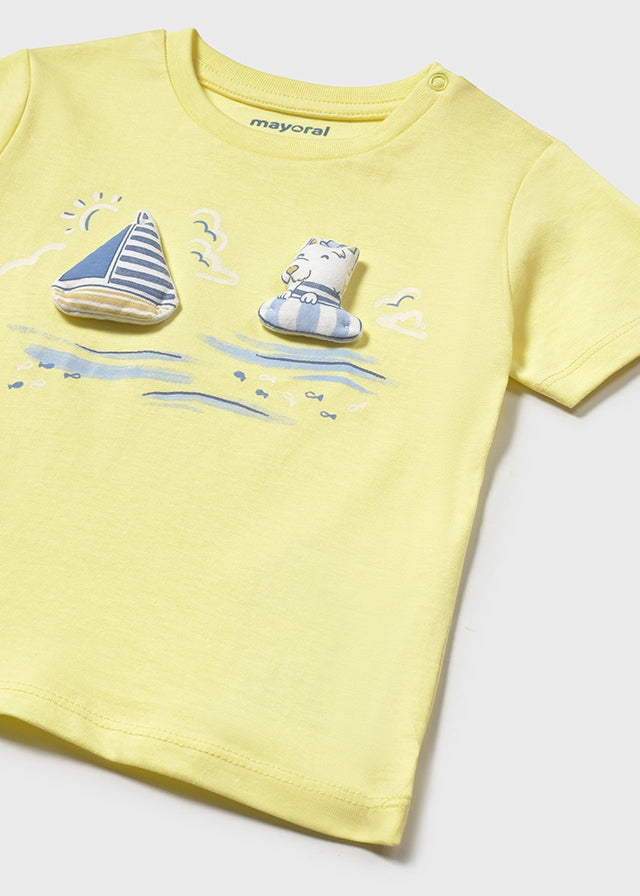tiamia Camiseta m/c apliques bebé niño En oferta
