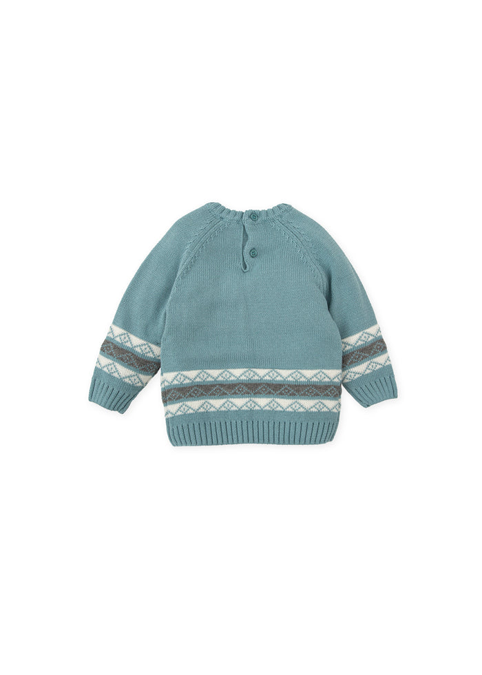 tiamia Jersey tricot cenefa verde mar niño Mejor oferta
