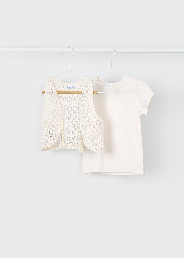 tiamia Camiseta m/c con chaleco niña Rebajas top