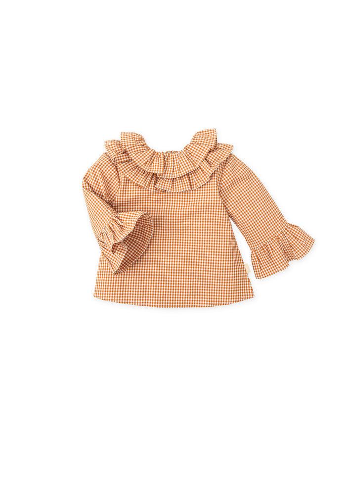tiamia Blusa cuadros naranja oscuro niña ÚLTIMAS EDICIONES