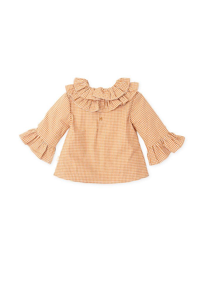 tiamia Blusa cuadros naranja oscuro niña ÚLTIMAS EDICIONES