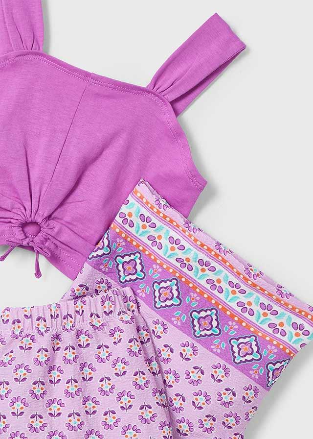 tiamia Conjunto pantalón largo estampado y top niña Ahorra y exporta