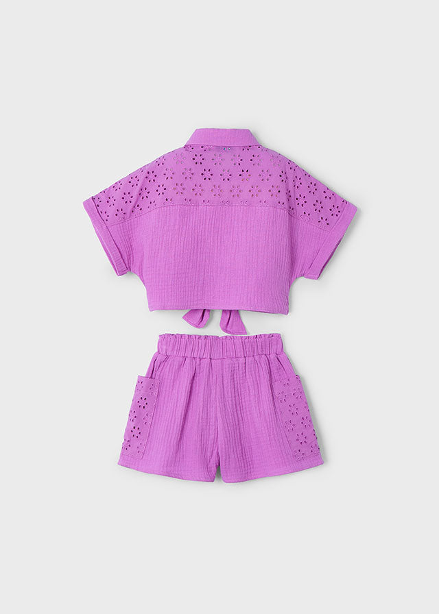 tiamia Conjunto short perforado niña Precios de Black Friday