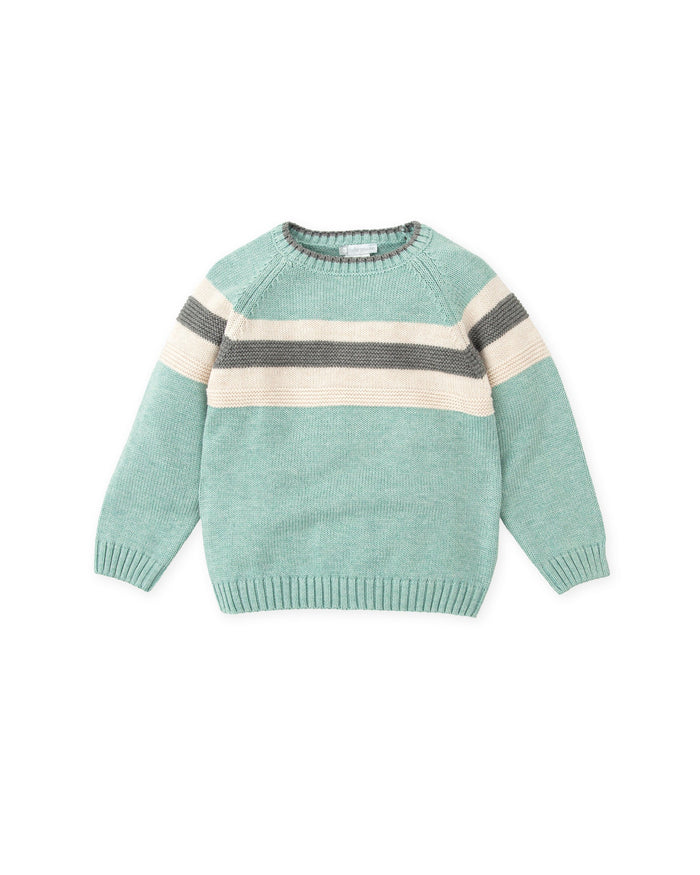 tiamia Jersey tricot rayas verde mar niño Rebajas de fin de temporada