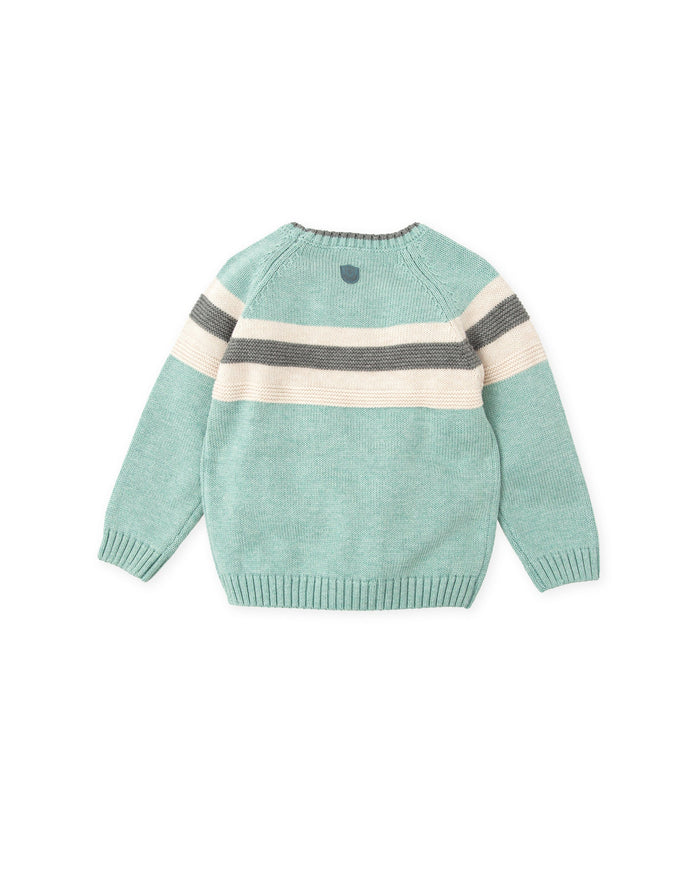 tiamia Jersey tricot rayas verde mar niño Rebajas de fin de temporada