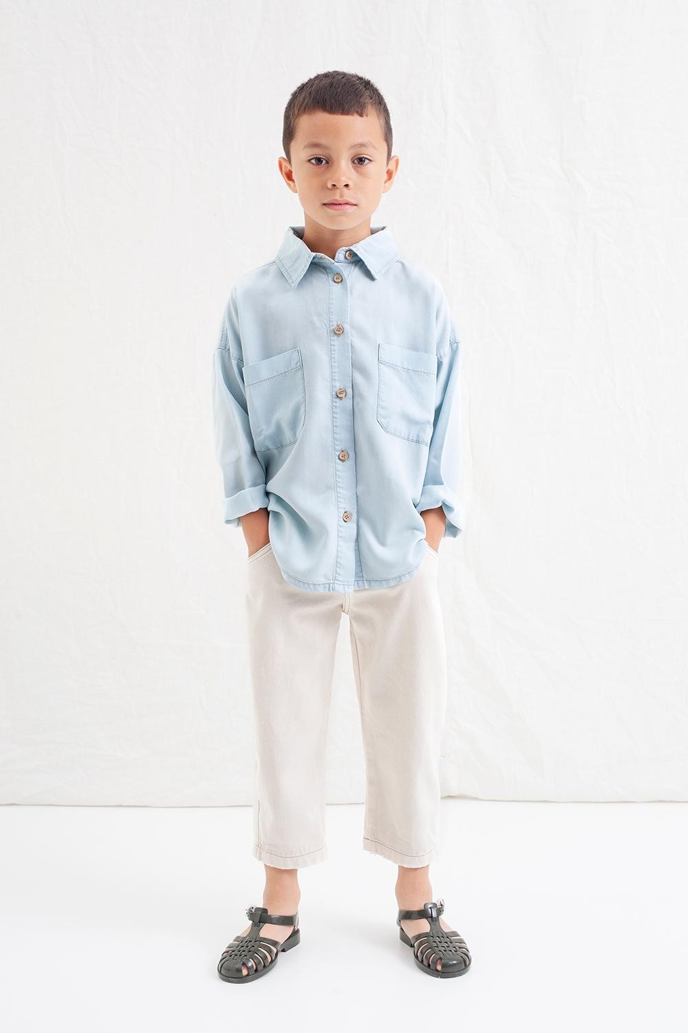 tocoto vintage CAMISA MANGA LARGA CUELLO CAMISERO BOLSILLOS
