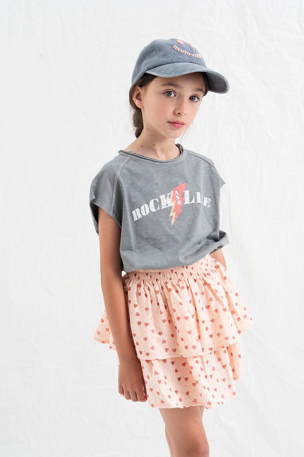 tocoto vintage FALDA CORTA ESTAMPADO CORAZONES