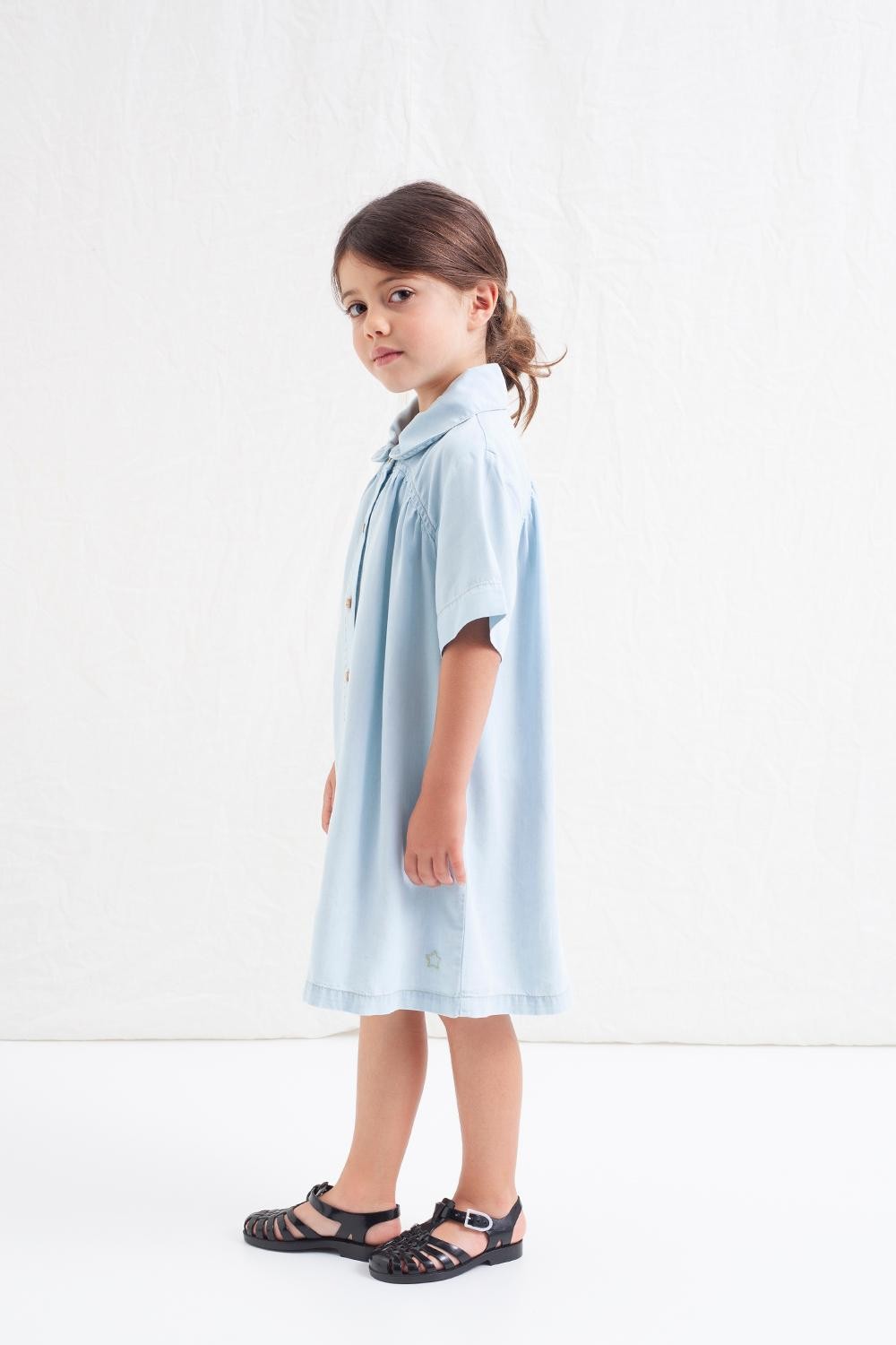 tocoto vintage VESTIDO MINI MANGA CORTA FRUNCES