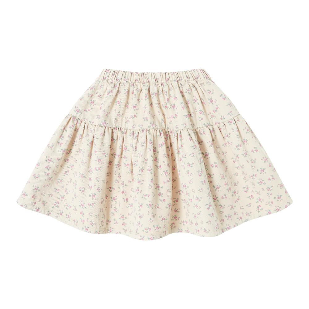 tocoto vintage FALDA SARGA FLORES VOLANTES
