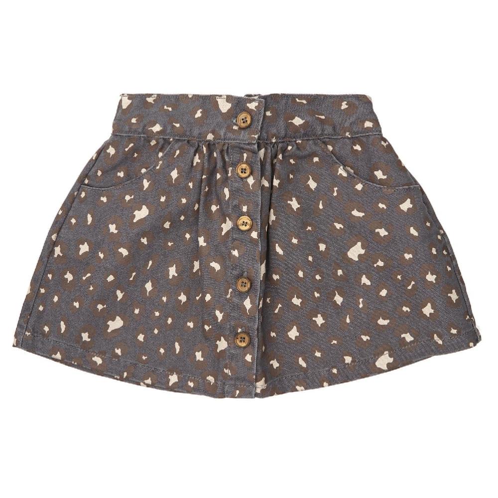 tocoto vintage Falda mini denim animal print