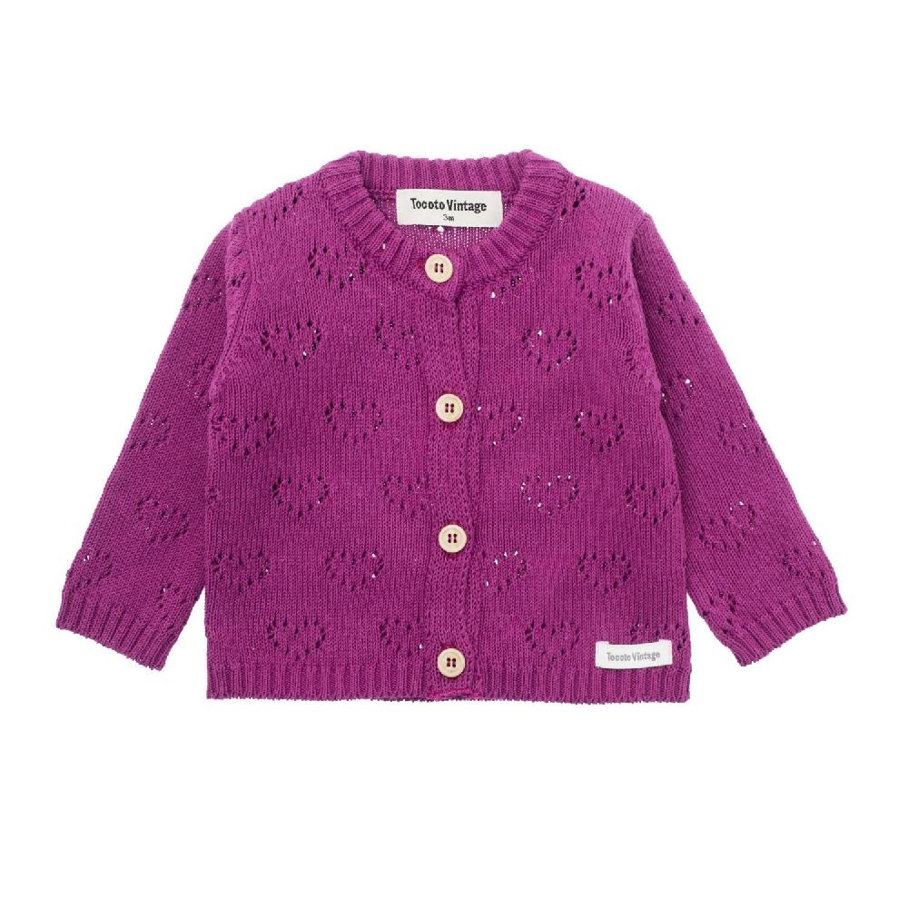 tocoto vintage CHAQUETA TRICOT CALADA CORAZONES