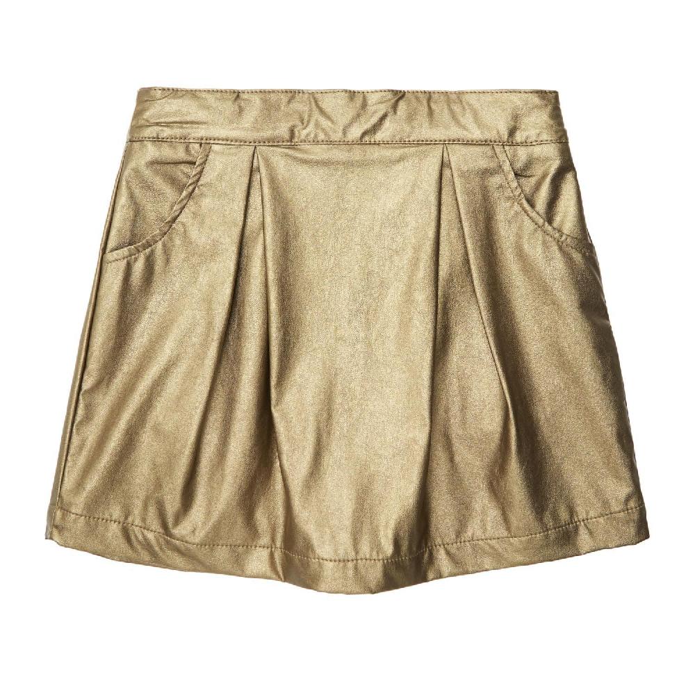 tocoto vintage Mini falda polipiel dorada
