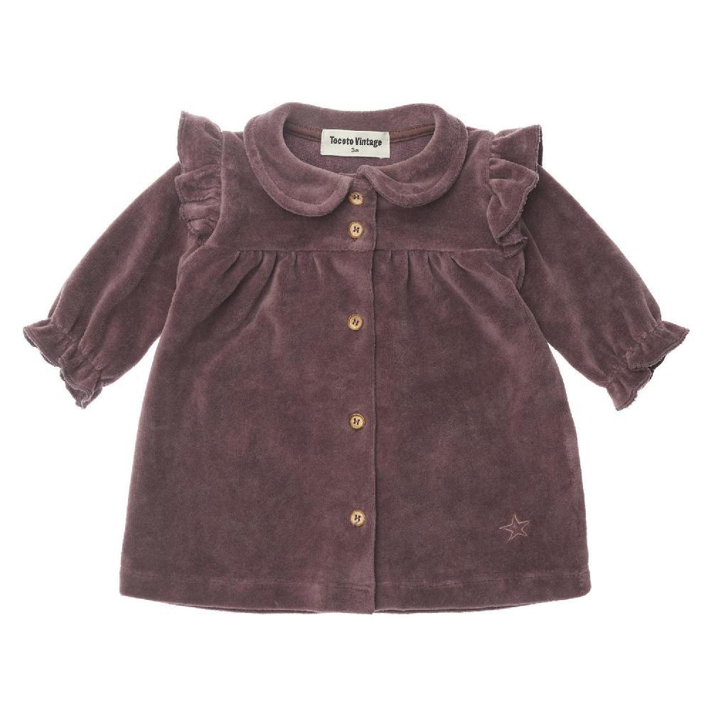 tocoto vintage Vestido bebé terciopelo liso