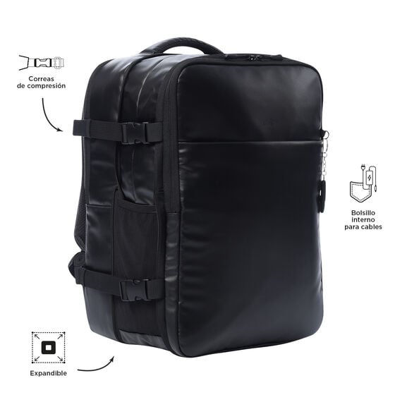 totto Mochila Grow - Black Precio ultrabajo