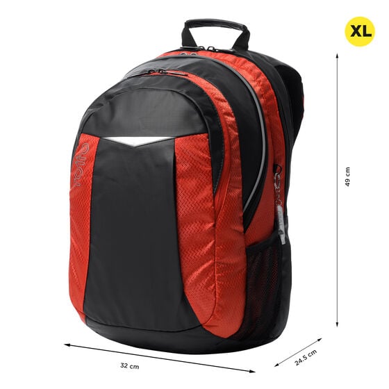 totto Mochila Teck - Negro/Rojo Gran oferta