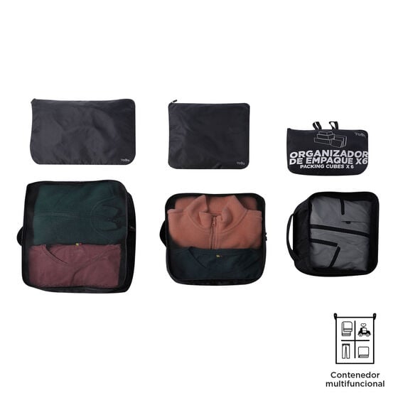 totto Organizador de viaje Packing Cube X6 - Negro ÚLTIMAS EDICIONES