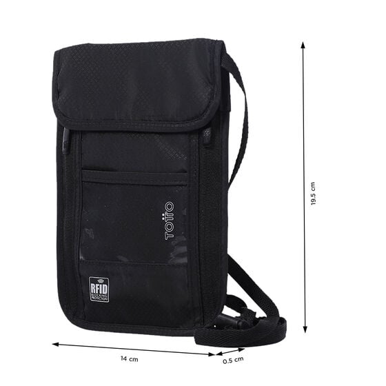 totto Porta Pasaporte Hang - Black Precio de fábrica