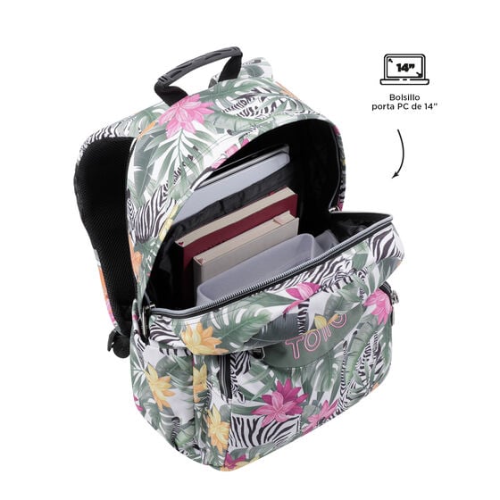 totto Mochila Acuarela - Tropical cebras Rebajas de fin de temporada