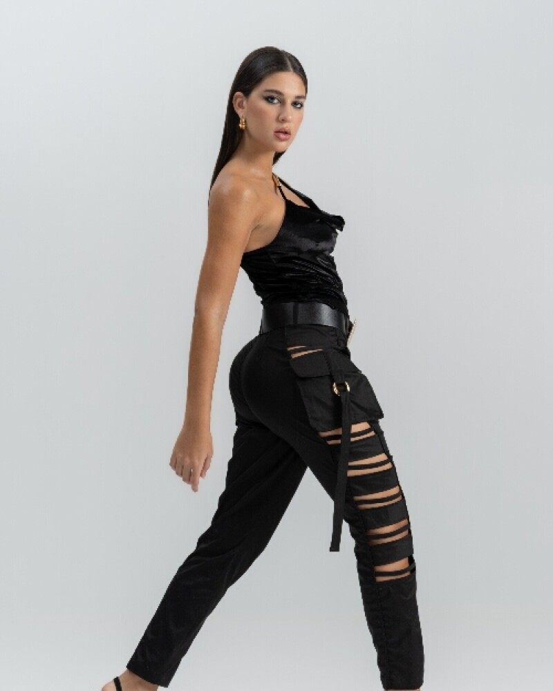 viceversa MUSCULOSA COLOR NEGRO SATINADO Tienda de fábrica