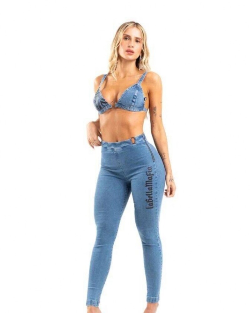 viceversa TOP JEAN COLOR JEAN BY LA BELLAMAFIA Tienda de fábrica