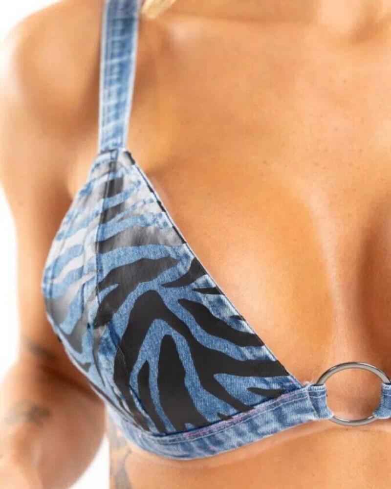 viceversa TOP JEAN COLOR JEAN BY LA BELLAMAFIA Tienda de fábrica