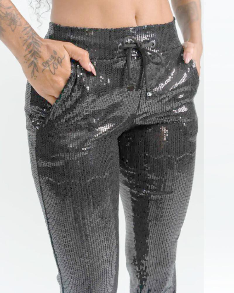 viceversa PANTALóN NEGRO BRILLANTE Tienda