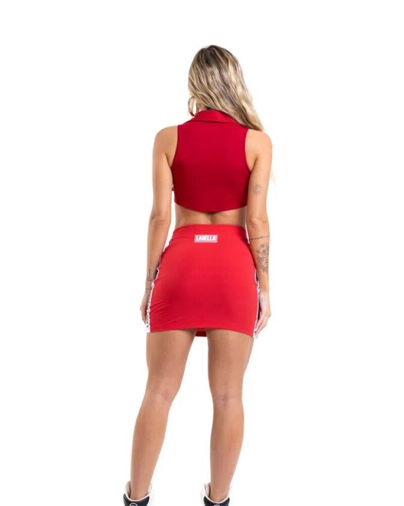 viceversa POLLERA COLOR ROJO BY LA BELLAMAFIA Ofertas